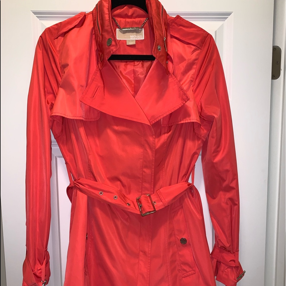 Michael Kors Coral Belted Trench Jacket